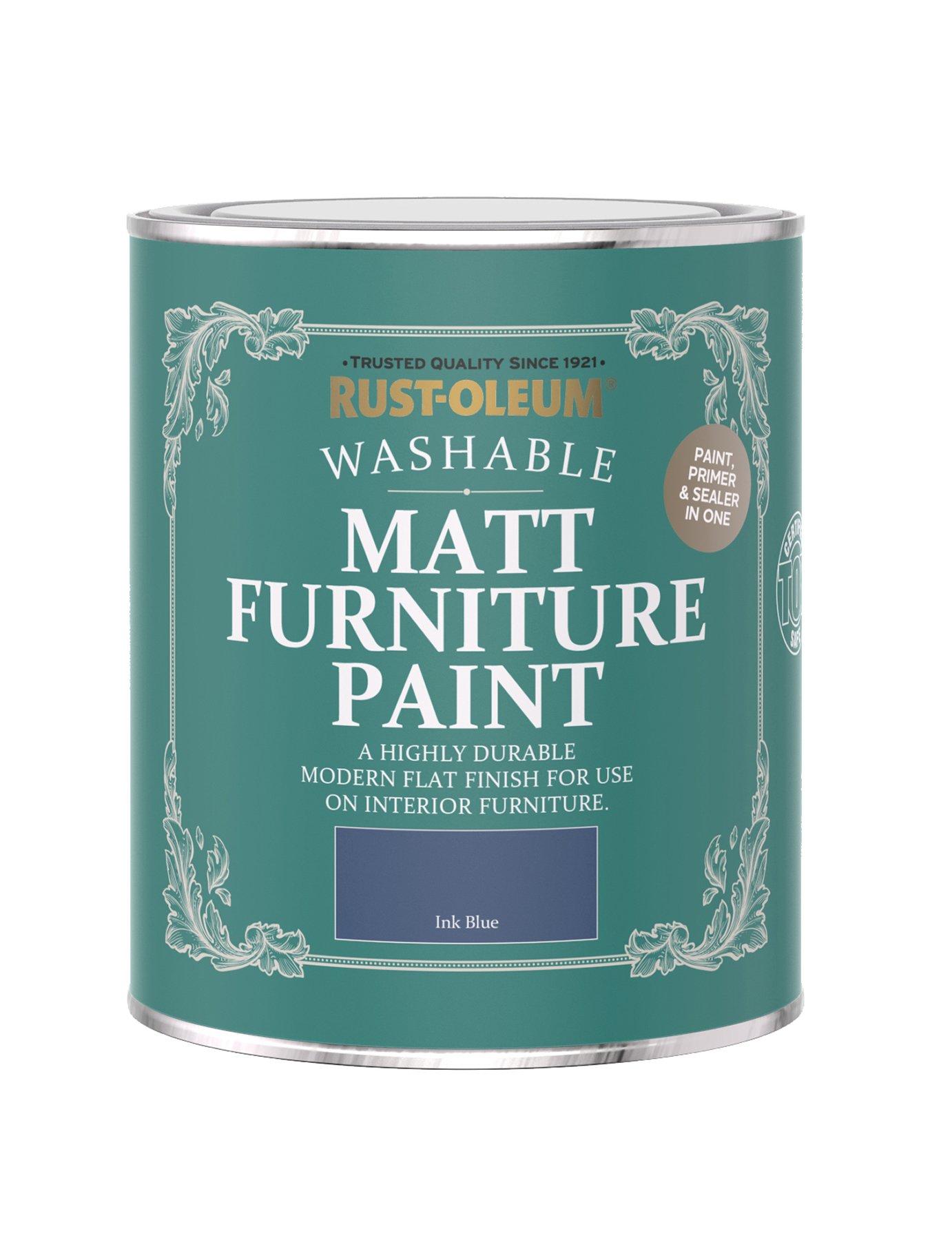Product photograph of Rust-oleum Matt Furniture Paint Ink Blue 750ml from very.co.uk