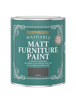 Product photograph of Rust-oleum Matt Finish 750 Ml Furniture Paint Ndash Graphite from very.co.uk