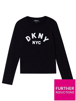 dkny-girls-print-logo-long-sleeve-t-shirt-black