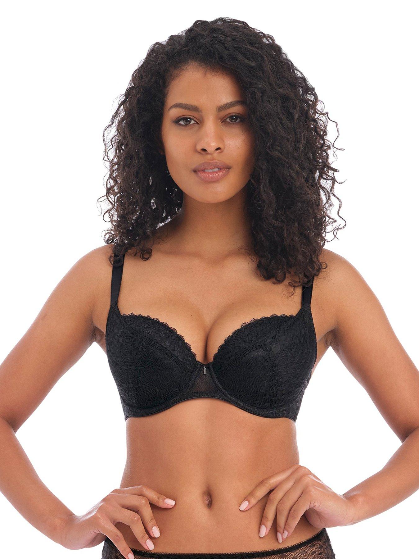 undefined Padded Plunge Bra - Black