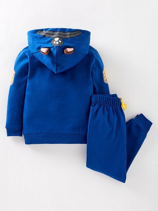back image of paw-patrol-boys-paw-patrol-chase-2-piece-hoodie-and-jogger-blue