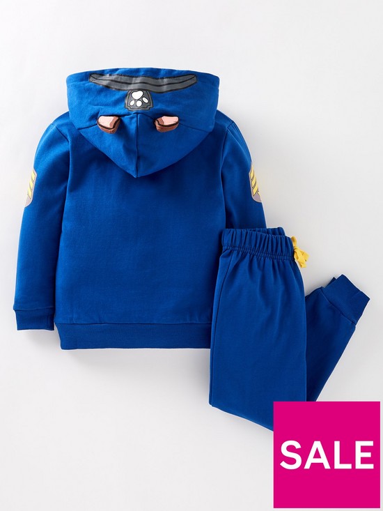 back image of paw-patrol-boys-paw-patrol-chase-2-piece-hoodie-and-jogger-blue