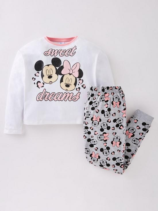 front image of minnie-mouse-girlsnbspsweet-dreams-pyjamas-whitegrey