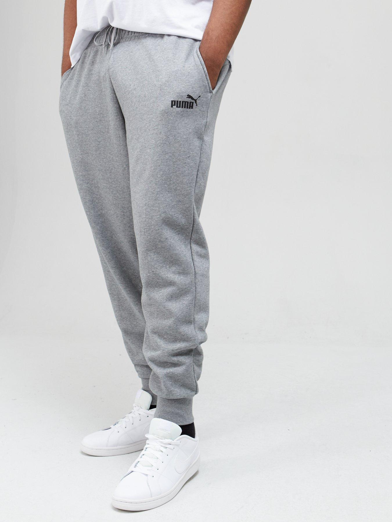 PUMA Men's Essentials Logo Fleece Sweatpants, Dark Gray Heather, Small :  : Clothing, Shoes & Accessories