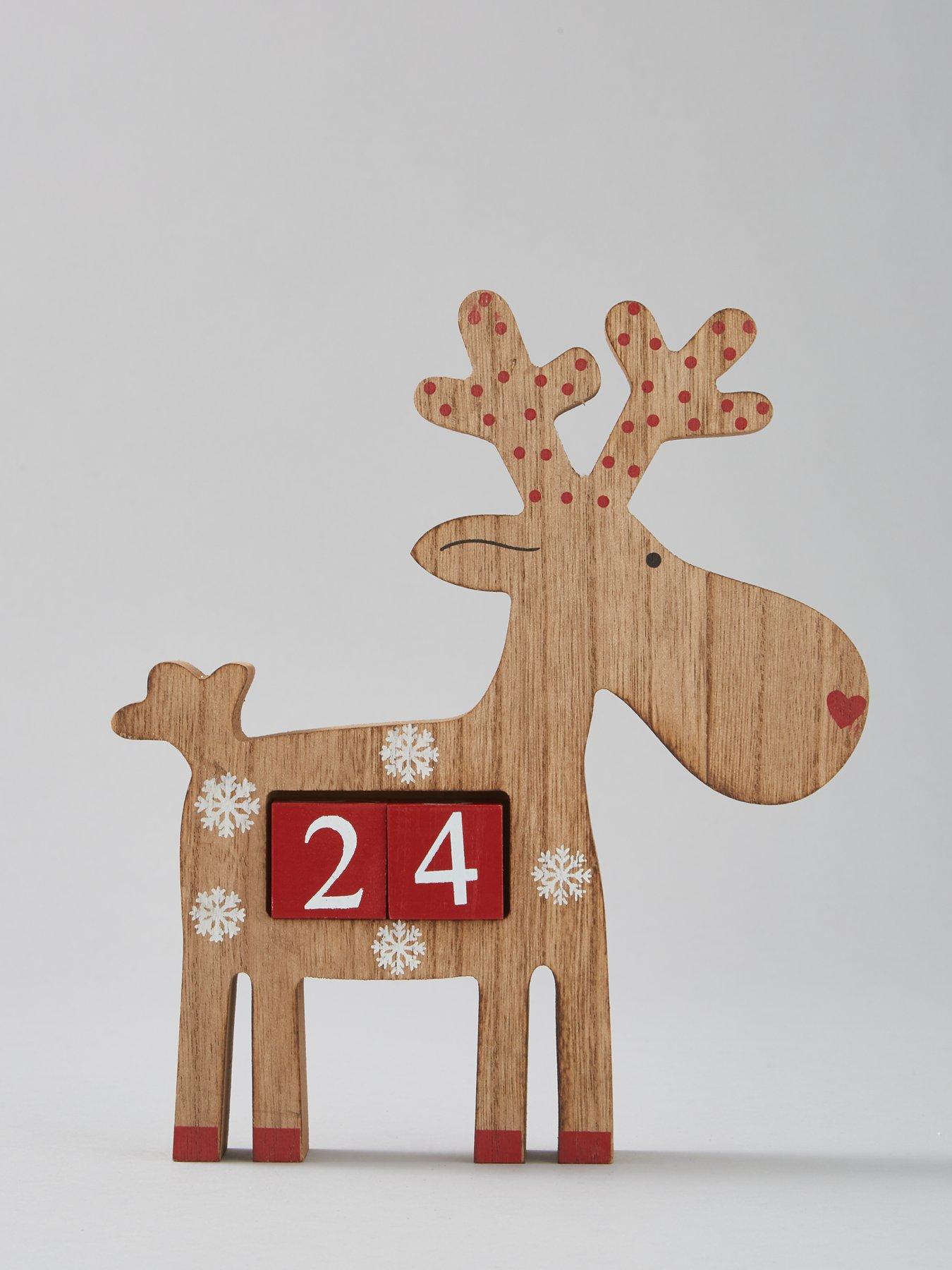 Heaven Sends Wooden Reindeer Christmas Countdown Calendar