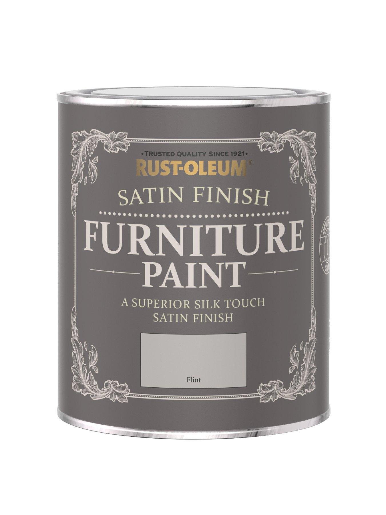Product photograph of Rust-oleum Satin Finish Furniture Paint In Flint Ndash 750 Ml Tin from very.co.uk
