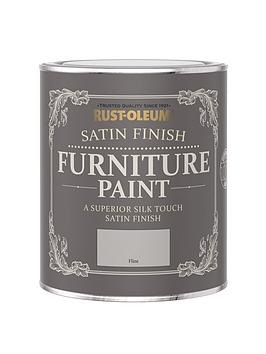 Product photograph of Rust-oleum Satin Finish Furniture Paint In Flint Ndash 750 Ml Tin from very.co.uk