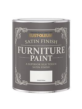 Product photograph of Rust-oleum Satin Furniture Paint Chalk White 750ml from very.co.uk