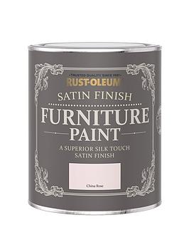Product photograph of Rust-oleum Satin Furniture Paint China Rose 750ml from very.co.uk
