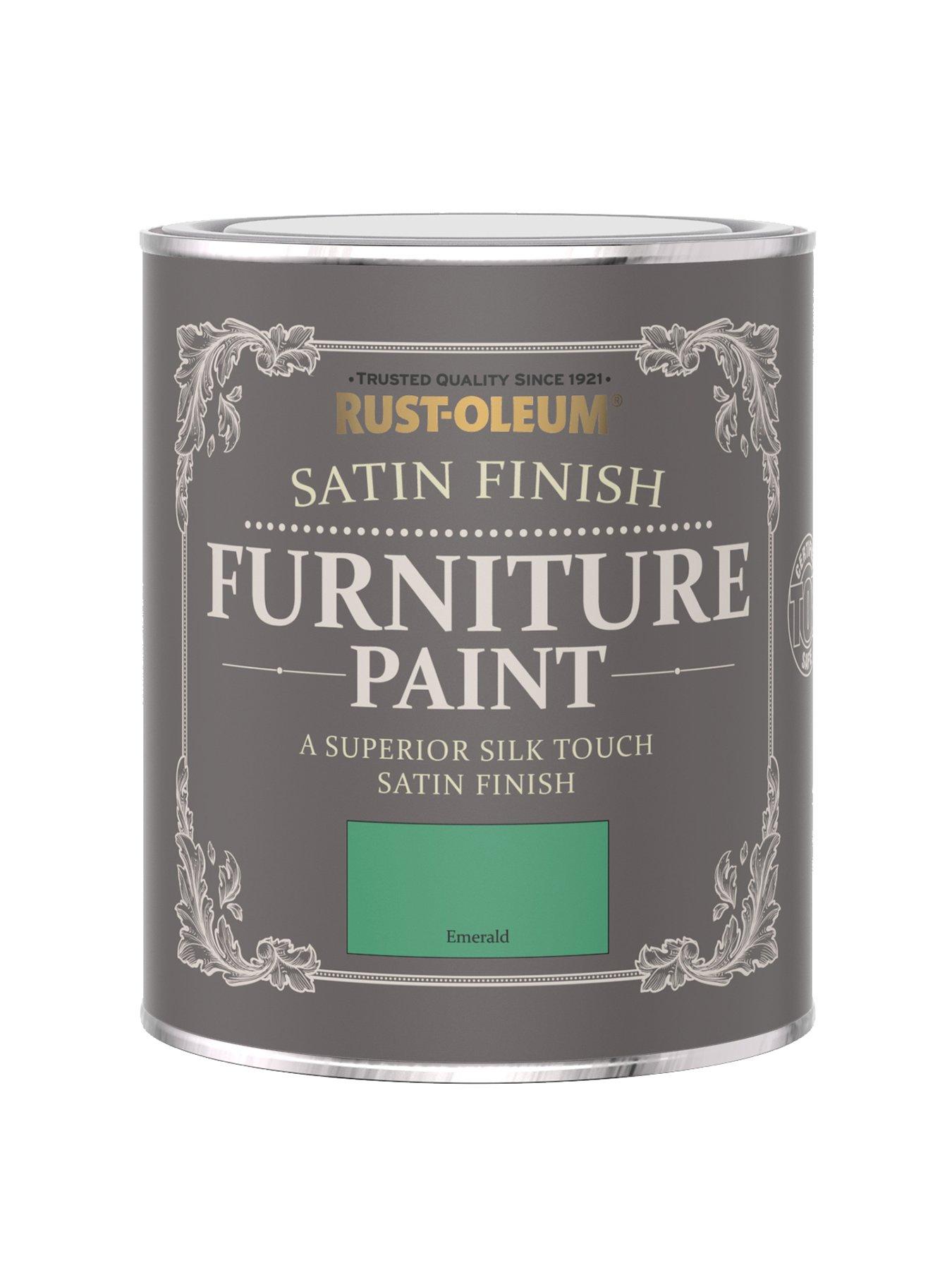 Product photograph of Rust-oleum Satin Finish Furniture Paint In Emerald Ndash 750 Ml Tin from very.co.uk