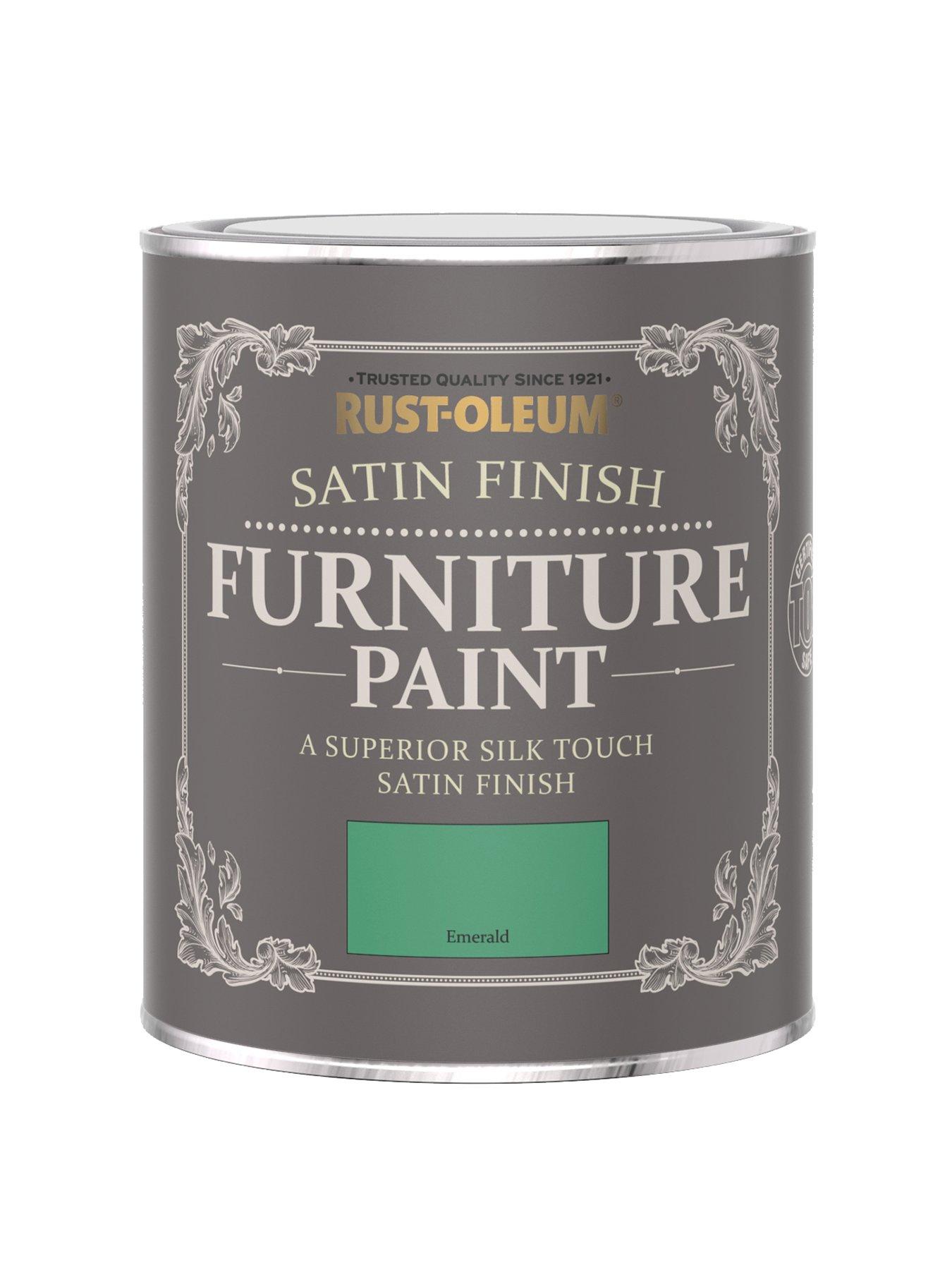 Product photograph of Rust-oleum Satin Furniture Paint Emerald 750ml from very.co.uk