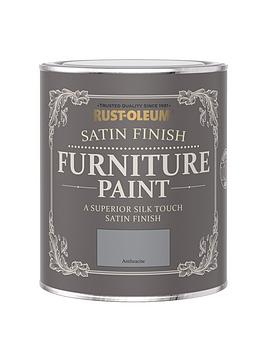 Product photograph of Rust-oleum Satin Finish Washable Furniture Paint In Anthracite Ndash 750 Ml Tin from very.co.uk