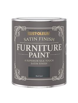 Product photograph of Rust-oleum Satin Furniture Paint Black Sand 750ml from very.co.uk
