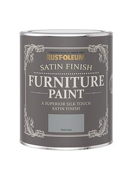 Product photograph of Rust-oleum Satin Finish Furniture Paint - Pitch Grey from very.co.uk