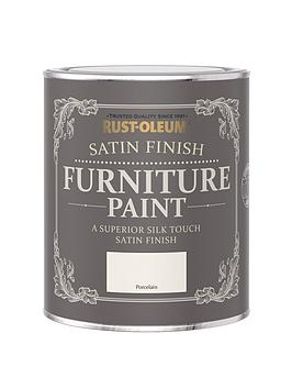 Product photograph of Rust-oleum Satin Finish Furniture Paint In Porcelain Ndash 750 Ml Tin from very.co.uk