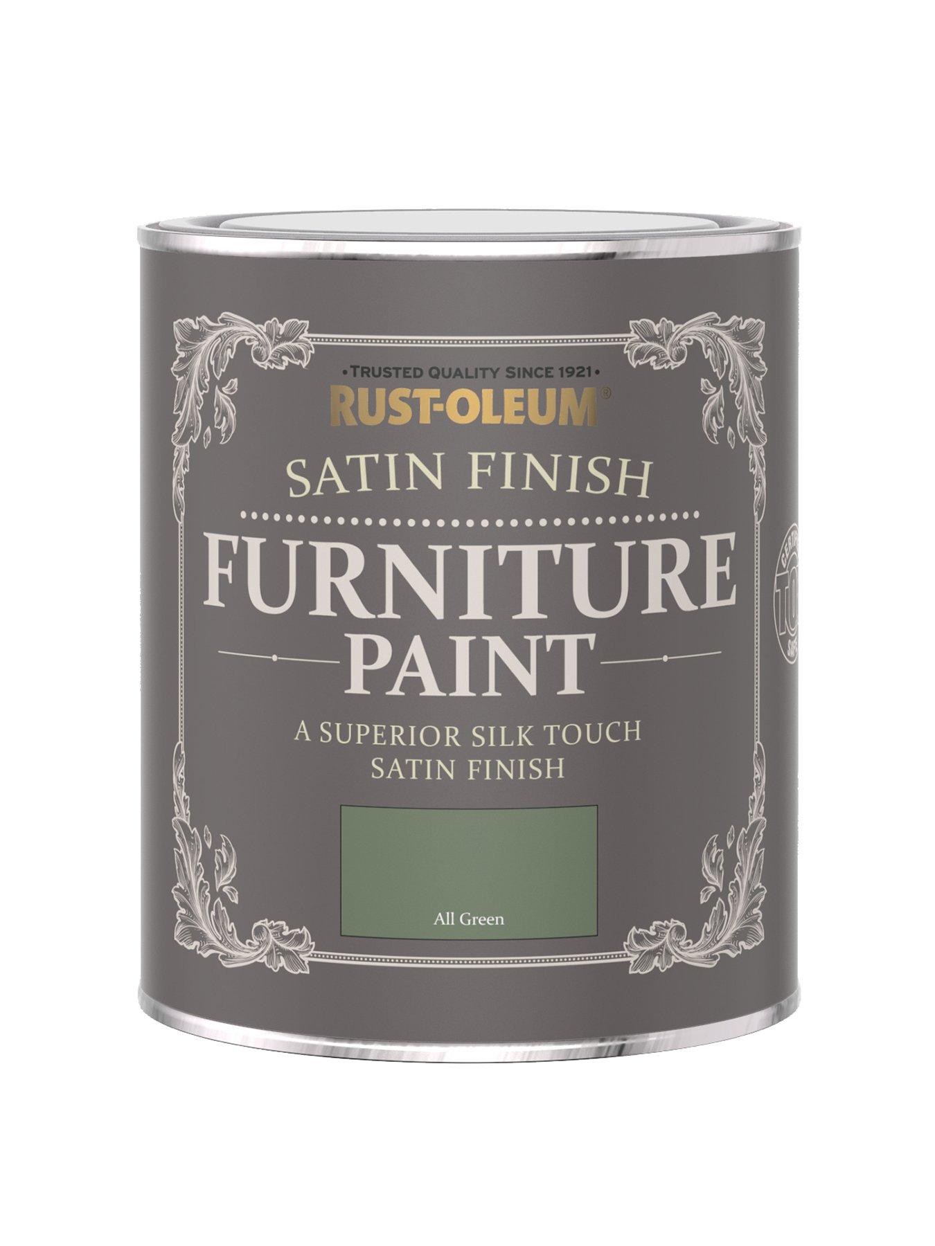 Product photograph of Rust-oleum Satin Finish Washable Furniture Paint In All Green Ndash 750 Ml Tin from very.co.uk