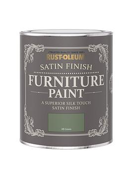 Product photograph of Rust-oleum Satin Finish Washable Furniture Paint In All Green Ndash 750 Ml Tin from very.co.uk