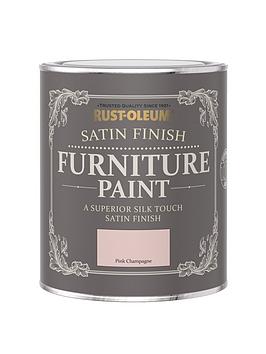 Product photograph of Rust-oleum Satin Finish Furniture Paint In Pink Champagne Ndash 750 Ml Tin from very.co.uk