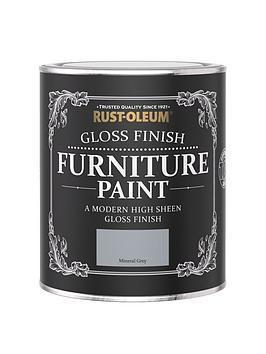 Product photograph of Rust-oleum Gloss Furniture Paint Mineral Grey 750ml from very.co.uk