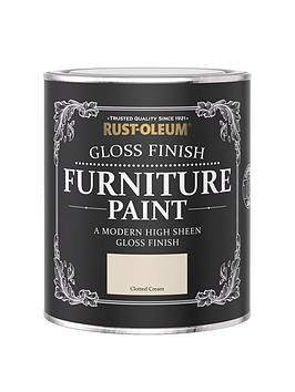 Product photograph of Rust-oleum Gloss Finish 750 Ml Furniture Paint Ndash Clotted Cream from very.co.uk