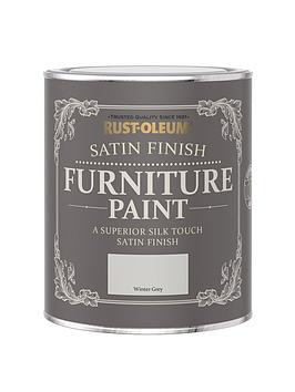 Product photograph of Rust-oleum Satin Finish Washable Furniture Paint In Winter Grey Ndash 750 Ml Tin from very.co.uk
