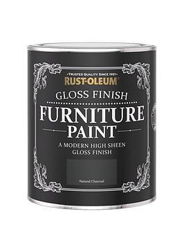 Product photograph of Rust-oleum Gloss Furniture Paint Natural Charcoal 750ml from very.co.uk