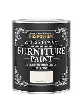 Product photograph of Rust-oleum Gloss Furniture Paint Antique White 750ml from very.co.uk
