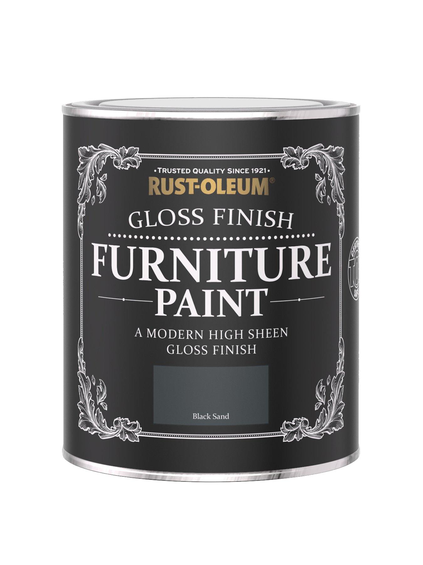 Product photograph of Rust-oleum Gloss Furniture Paint Black Sand 750ml from very.co.uk