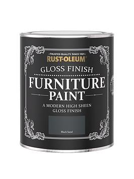 Product photograph of Rust-oleum Gloss Furniture Paint Black Sand 750ml from very.co.uk