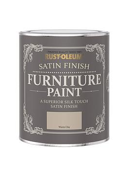Product photograph of Rust-oleum Satin Finish Washable Furniture Paint In Warm Clay Ndash 750 Ml Tin from very.co.uk
