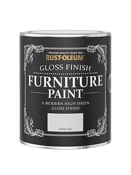 Product photograph of Rust-oleum Gloss Furniture Paint Library Grey 750ml from very.co.uk