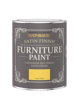 Product photograph of Rust-oleum Satin Finish Furniture Paint In Lemon Sorbet Ndash 750 Ml Tin from very.co.uk