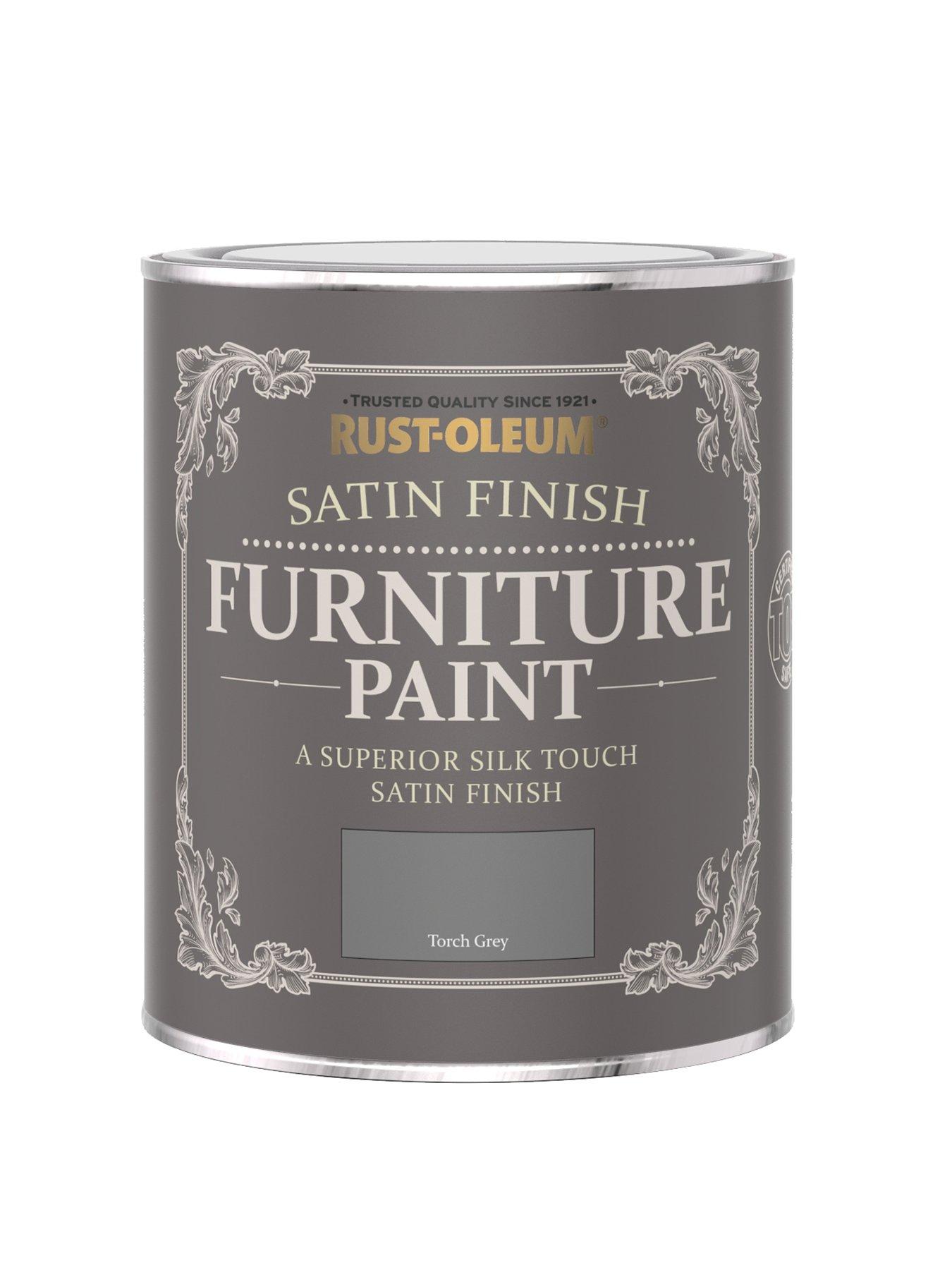 Product photograph of Rust-oleum Satin Finish Washable Furniture Paint In Torch Grey Ndash 750 Ml Tin from very.co.uk