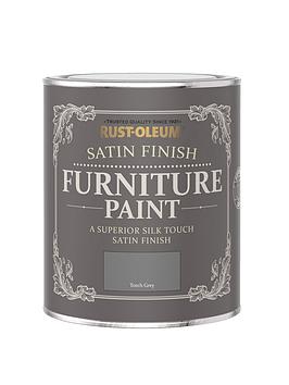 Product photograph of Rust-oleum Satin Finish Washable Furniture Paint In Torch Grey Ndash 750 Ml Tin from very.co.uk