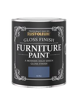 Product photograph of Rust-oleum Gloss Finish 750 Ml Furniture Paint Ndash Ink Blue from very.co.uk