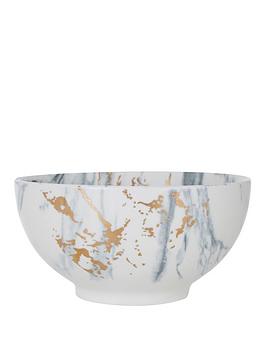 Product photograph of Premier Housewares Marble Luxe Salad Bowl Gold Finish Detail from very.co.uk