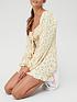 missguided-missguided-key-hole-balloon-sleeve-mini-dress-yellowoutfit