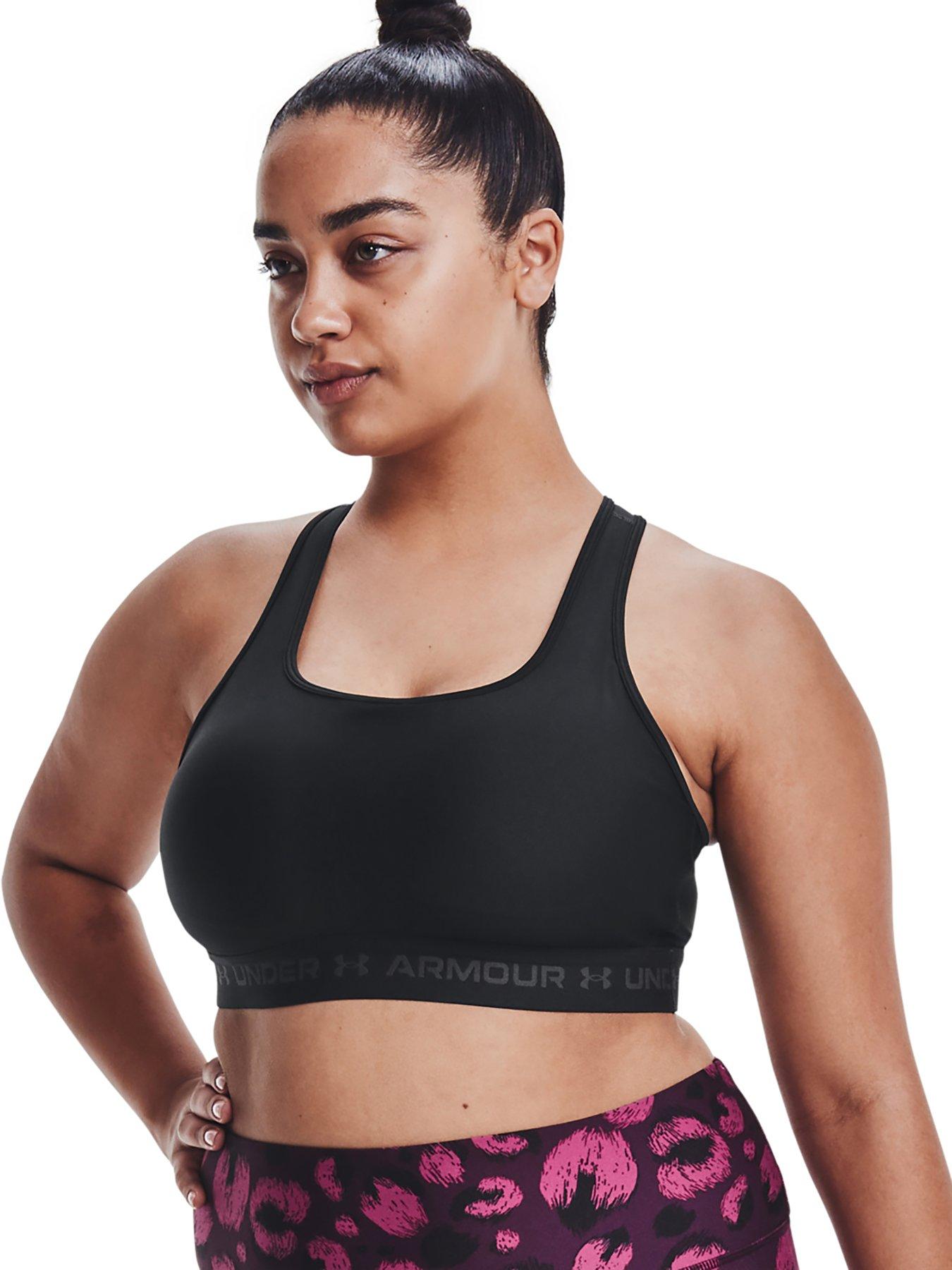 Under Armour MID KEYHOLE GRAPHIC - High support sports bra - black