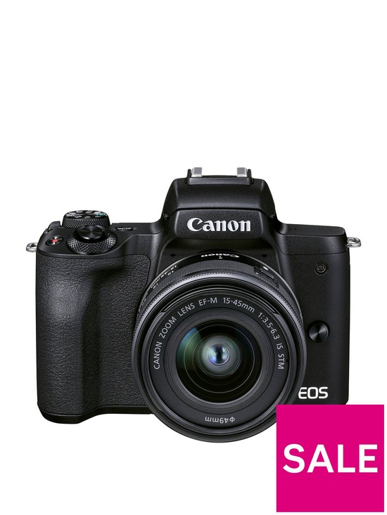 front image of canon-eos-m50-mark-ii-csc-camera-with-ef-m15-45mm-lens-kit-black