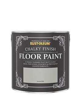 Product photograph of Rust-oleum Chalky Finish Floor Paint In Steamed Milk Ndash 2 5-litre Tin from very.co.uk