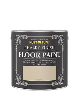 Product photograph of Rust-oleum Chalky Finish Floor Paint In Clotted Cream Ndash 2 5-litre Tin from very.co.uk