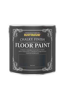 Product photograph of Rust-oleum Chalky Finish Floor Paint In Black Sand Ndash 2 5-litre Tin from very.co.uk