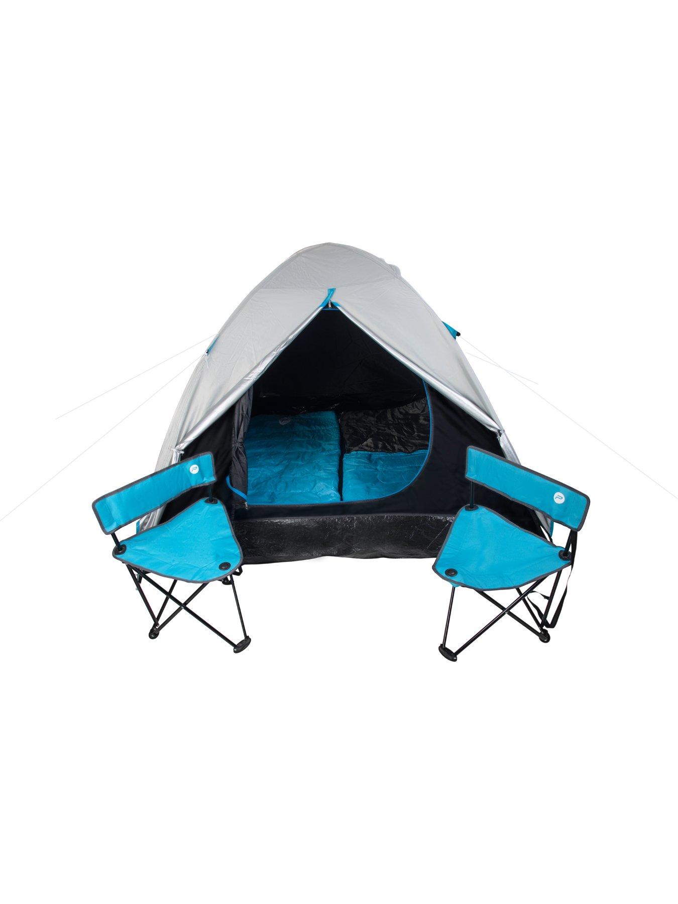 Tent with chairs and sleeping bag sale