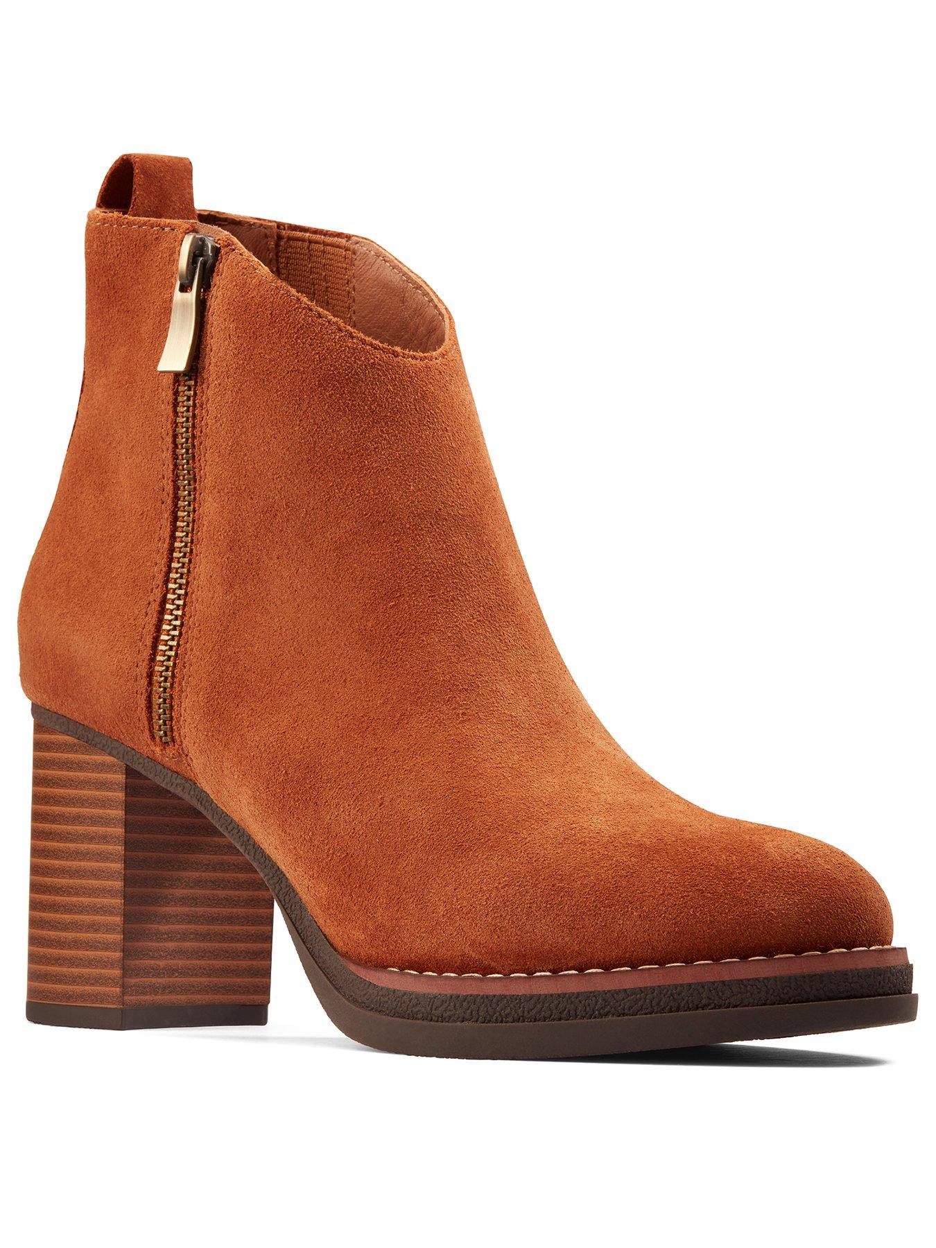 clarks red ankle boots