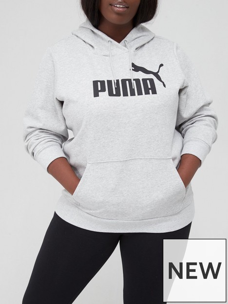 puma-essential-logo-hoodie-plus--nbspgreynbsp