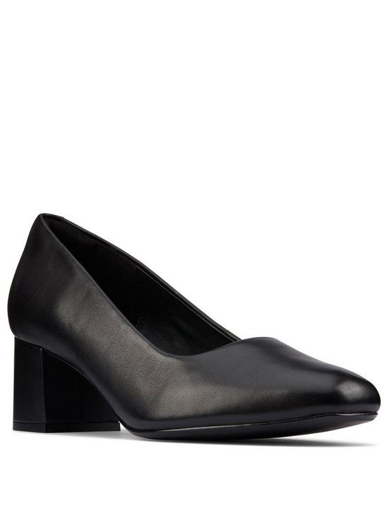 front image of clarks-sheer55-heeled-court-shoe