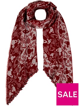 vivienne-westwood-two-point-silhouette-orb-scarf-red