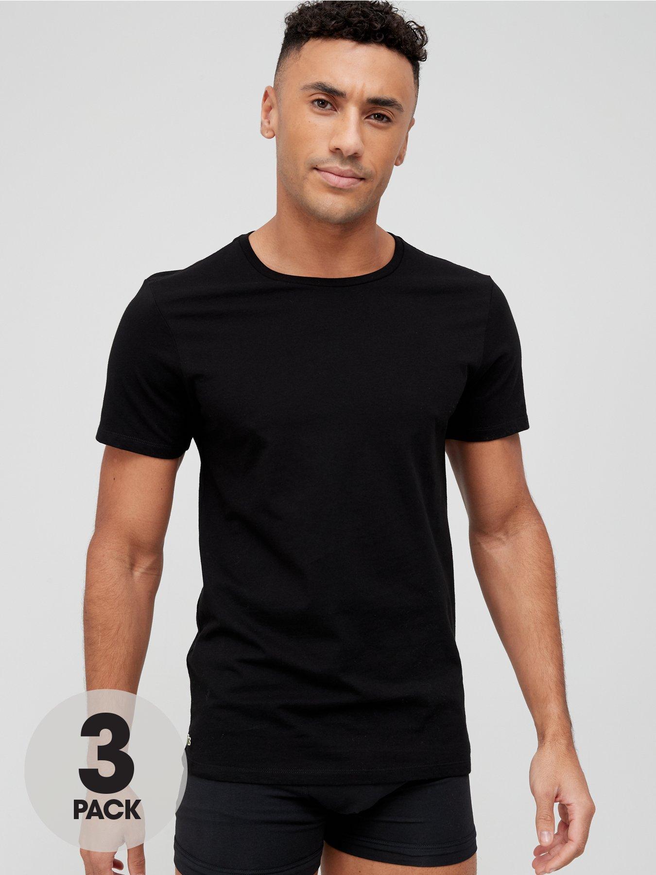 Lacoste 3 Pack T Shirts Black Very