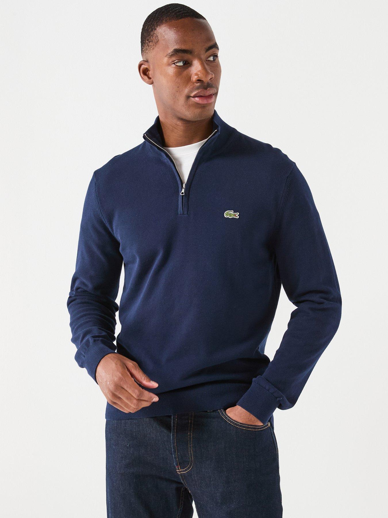 Lacoste Classic Half Zip Knitted Jumper, Navy, Size 3Xl, Men