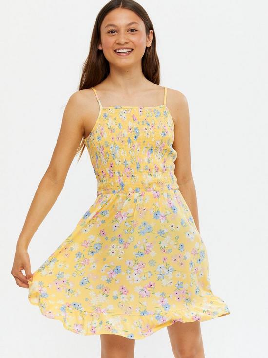 New Look 915 Alyssa Floral Strappy Frill Dress - Print | very.co.uk